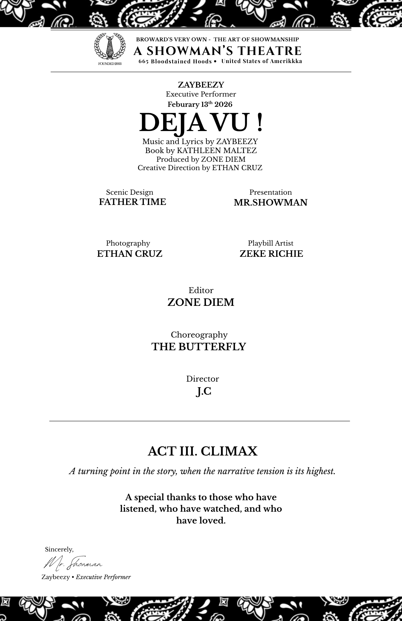 Déjà Vu Poster - Playbill Print