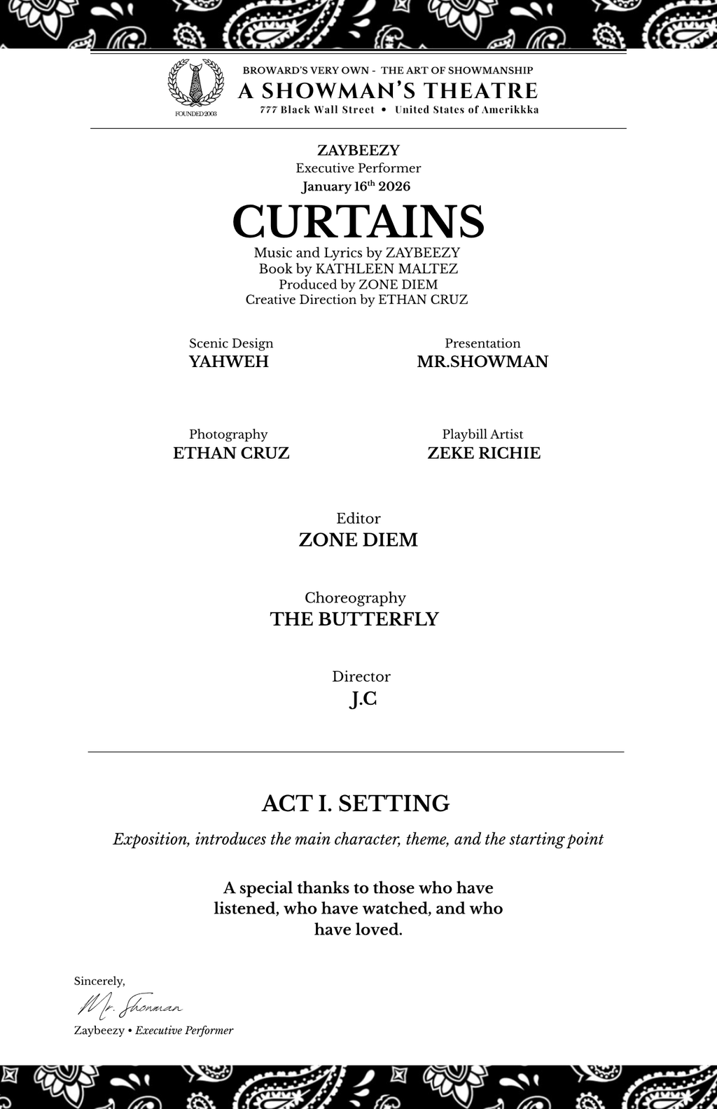 Curtains Poster - Playbill Print
