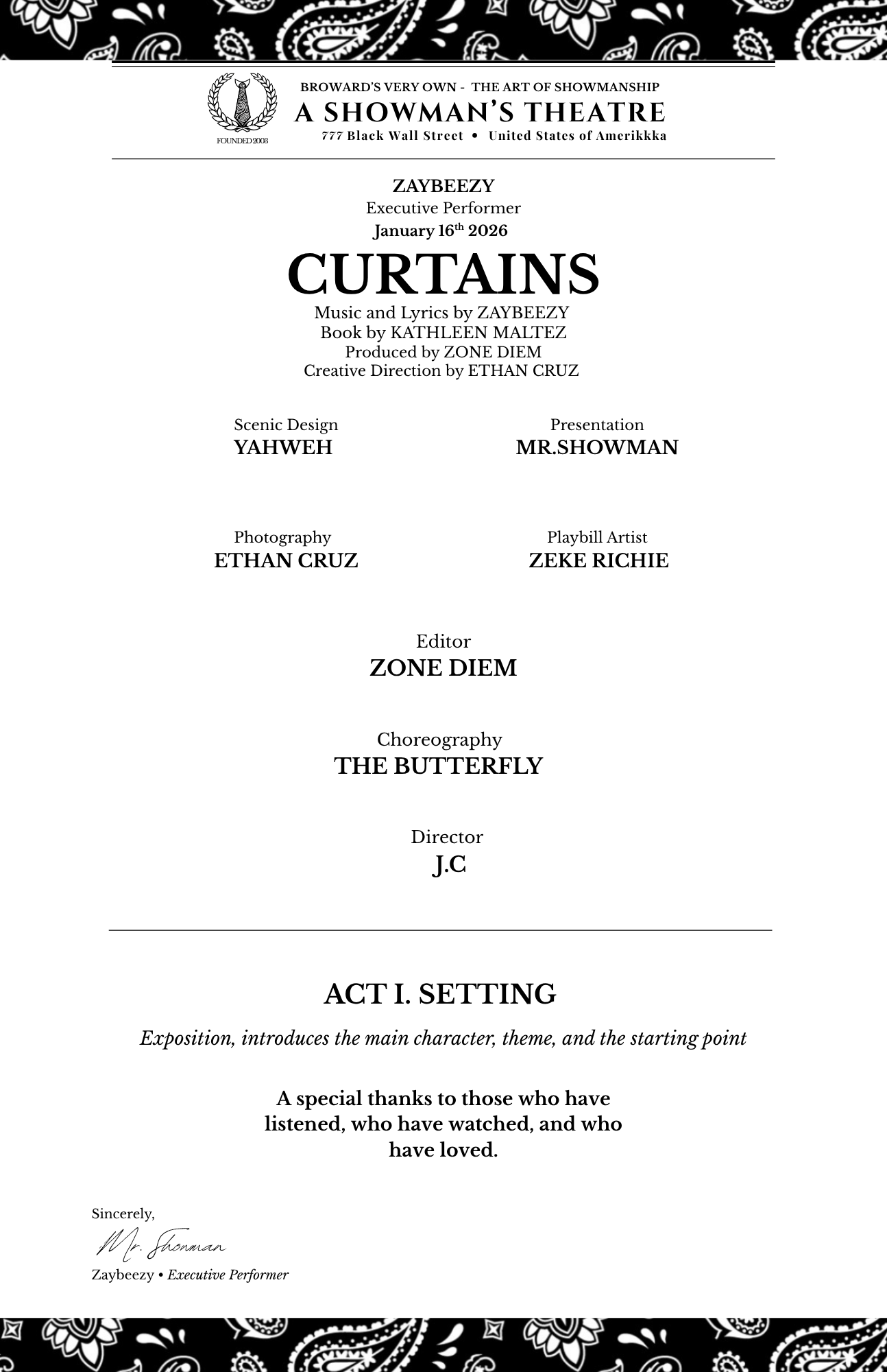 Curtains Poster - Playbill Print